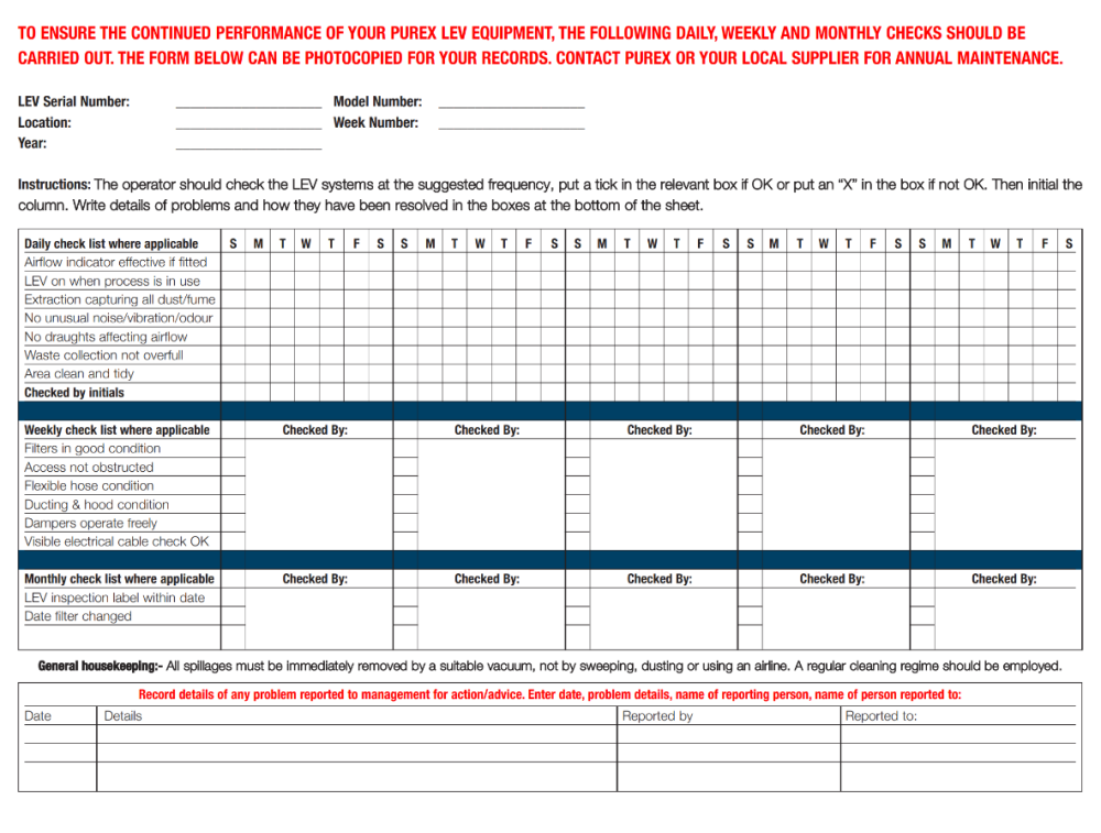 Your LEV Log Book